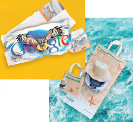 Towel in a Full Color Drawstring or Handle Fabric Bag - Custom Digital Towels