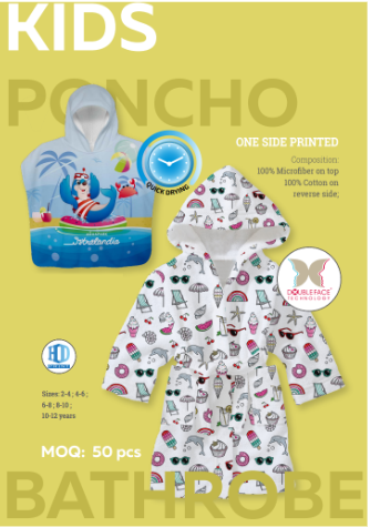 PONCHO & BATHROBE IN FULL COLOR ALL OVER