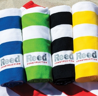 POLYESTER STRIPED CABANA BEACH TOWEL
